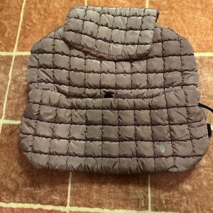 Free People Quilted Puffer Backpack in Mauve Gray